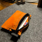 Pocket Wallet In Orange and Black Waxed Canvas With Extra Outside Pocket