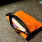 Pocket Wallet In Orange and Black Waxed Canvas With Extra Outside Pocket