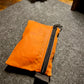 Pocket Wallet In Orange and Black Waxed Canvas With Extra Outside Pocket